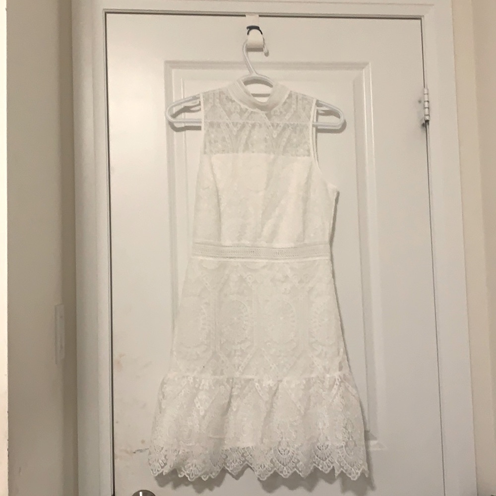 Pattern White Dress